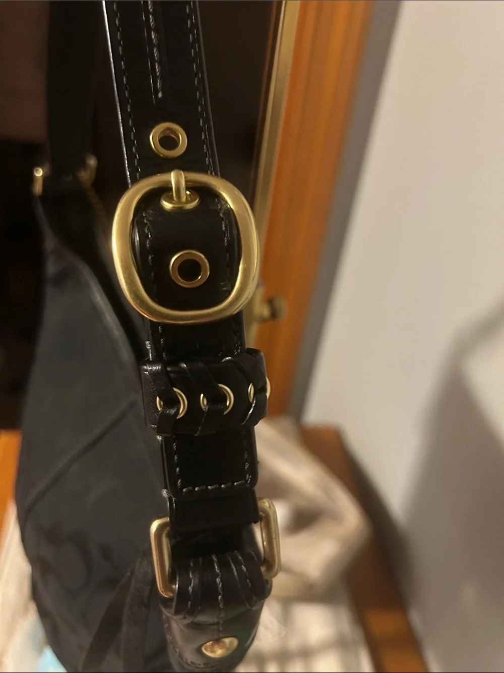 Coach 2007 Mini Bleecker Shoulder Bag with Gold Hardware in EUC